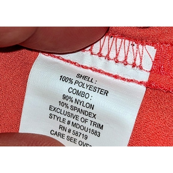 NY‎ Collection Sleeveless Blouse Coral Lace Trim Ruffle Detail Pretty XL NWT - Picture 8 of 8